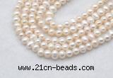 FWP480 14 inches 5mm - 6mm potato white freshwater pearl strands