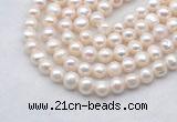 FWP483 14.5 inches 8mm - 9mm potato white freshwater pearl strands