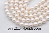 FWP484 14.5 inches 9mm - 10mm potato white freshwater pearl strands