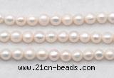 FWP488 14.5 inches 10mm - 11mm potato white freshwater pearl strands