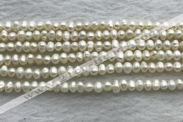 FWP50 14.5 inches 3mm - 3.5mm potato white freshwater pearl strands