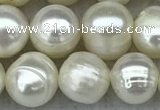 FWP66 15 inches 7mm - 8mm potato white freshwater pearl strands