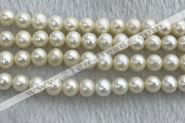 FWP73 15 inches 7mm - 8mm potato white freshwater pearl strands