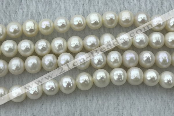 FWP78 15 inches 7mm - 8mm potato white freshwater pearl strands