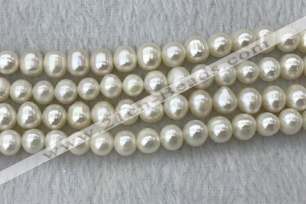 FWP81 15 inches 7mm - 8mm potato white freshwater pearl strands