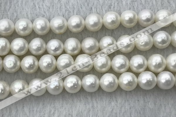 FWP89 15 inches 8mm - 9mm potato white freshwater pearl strands