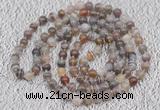 GMN108 Hand-knotted 6mm Botswana agate 108 beads mala necklaces