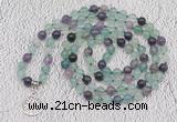 GMN1120 Hand-knotted 8mm, 10mm fluorite 108 beads mala necklaces with charm