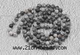 GMN114 Hand-knotted 6mm black & white jasper 108 beads mala necklaces