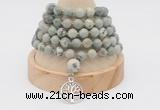 GMN1162 Hand-knotted 8mm, 10mm artistic jasper 108 beads mala necklaces with charm