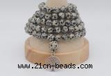 GMN1163 Hand-knotted 8mm, 10mm dalmatian jasper 108 beads mala necklaces with charm