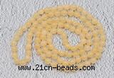 GMN117 Hand-knotted 6mm honey jade 108 beads mala necklaces