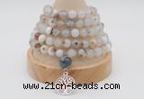 GMN1188 Hand-knotted 8mm, 10mm montana agate 108 beads mala necklaces with charm