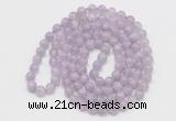 GMN122 Hand-knotted 6mm lavender amethyst 108 beads mala necklaces