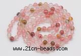 GMN123 Hand-knotted 6mm volcano cherry quartz 108 beads mala necklaces