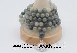 GMN1242 Hand-knotted 8mm, 10mm seaweed quartz 108 beads mala necklaces with charm