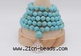 GMN1247 Hand-knotted 8mm, 10mm white howlite 108 beads mala necklaces with charm