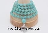 GMN1250 Hand-knotted 8mm, 10mm amazonite 108 beads mala necklaces with charm