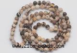 GMN130 Hand-knotted 6mm zebra jasper 108 beads mala necklaces