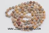 GMN135 Hand-knotted 6mm yellow crazy lace agate 108 beads mala necklaces