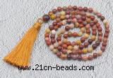 GMN208 Hand-knotted 6mm mookaite 108 beads mala necklaces with tassel