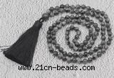 GMN212 Hand-knotted 6mm black labradorite 108 beads mala necklaces with tassel