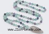 GMN4003 Hand-knotted 8mm, 10mm fluorite 108 beads mala necklace with pendant