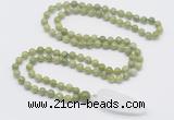 GMN4018 Hand-knotted 8mm, 10mm China jade 108 beads mala necklace with pendant