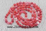 GMN416 Hand-knotted 8mm, 10mm banded agate 108 beads mala necklaces
