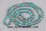 GMN454 Hand-knotted 8mm, 10mm sea sediment jasper 108 beads mala necklaces