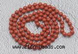 GMN459 Hand-knotted 8mm, 10mm red jasper 108 beads mala necklaces
