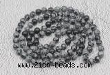 GMN462 Hand-knotted 8mm, 10mm snowflake obsidian 108 beads mala necklaces