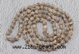 GMN466 Hand-knotted 8mm, 10mm feldspar 108 beads mala necklaces