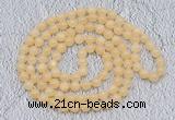 GMN476 Hand-knotted 8mm, 10mm honey jade 108 beads mala necklaces