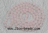 GMN482 Hand-knotted 8mm, 10mm rose quartz 108 beads mala necklaces