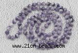 GMN484 Hand-knotted 8mm, 10mm dogtooth amethyst 108 beads mala necklaces