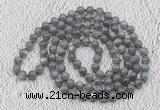 GMN508 Hand-knotted 8mm, 10mm labradorite 108 beads mala necklaces