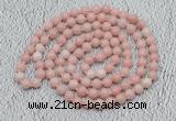 GMN511 Hand-knotted 8mm, 10mm Chinese pink opal 108 beads mala necklaces