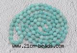 GMN518 Hand-knotted 8mm, 10mm amazonite 108 beads mala necklaces