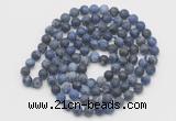 GMN5508 Hand-knotted 6mm matte sodalite 108 beads mala necklaces