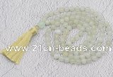 GMN59 Hand-knotted 8mm candy jade 108 beads mala necklace with tassel