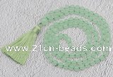 GMN60 Hand-knotted 8mm candy jade 108 beads mala necklace with tassel