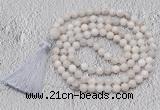 GMN663 Hand-knotted 8mm, 10mm crazy lace agate 108 beads mala necklaces with tassel