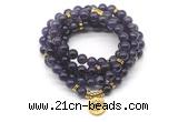 GMN7038 8mm amethyst 108 mala beads wrap bracelet necklace