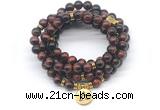 GMN7043 8mm red tiger eye 108 mala beads wrap bracelet necklace