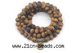GMN7045 8mm matte yellow tiger eye 108 mala beads wrap bracelet necklace
