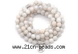 GMN7063 8mm white crazy lace agate 108 mala beads wrap bracelet necklaces