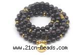 GMN7131 Chakra 8mm garnet 108 mala beads wrap bracelet necklaces