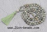 GMN714 Hand-knotted 8mm, 10mm artistic jasper 108 beads mala necklaces with tassel