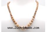 GMN7303 picture jasper graduated beaded necklace & bracelet set